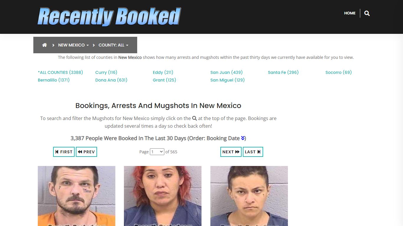 Bookings, Arrests and Mugshots in San Juan County, New Mexico