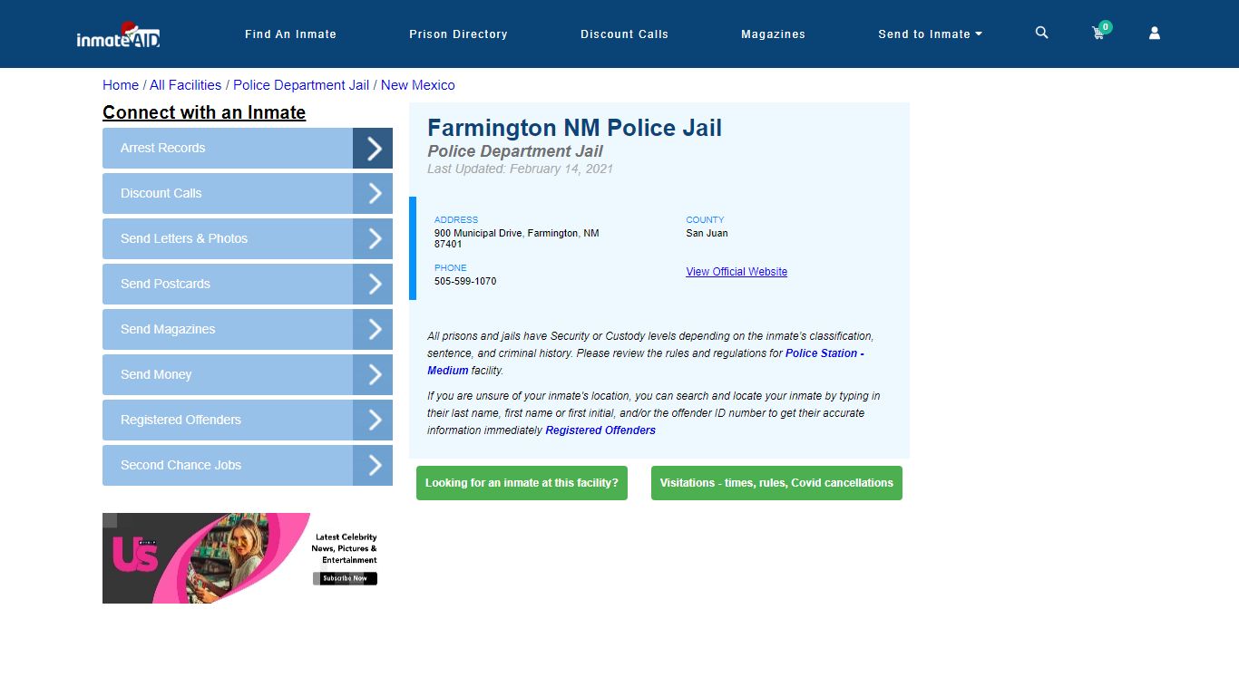 Farmington NM Police Jail & Inmate Search - Farmington, NM